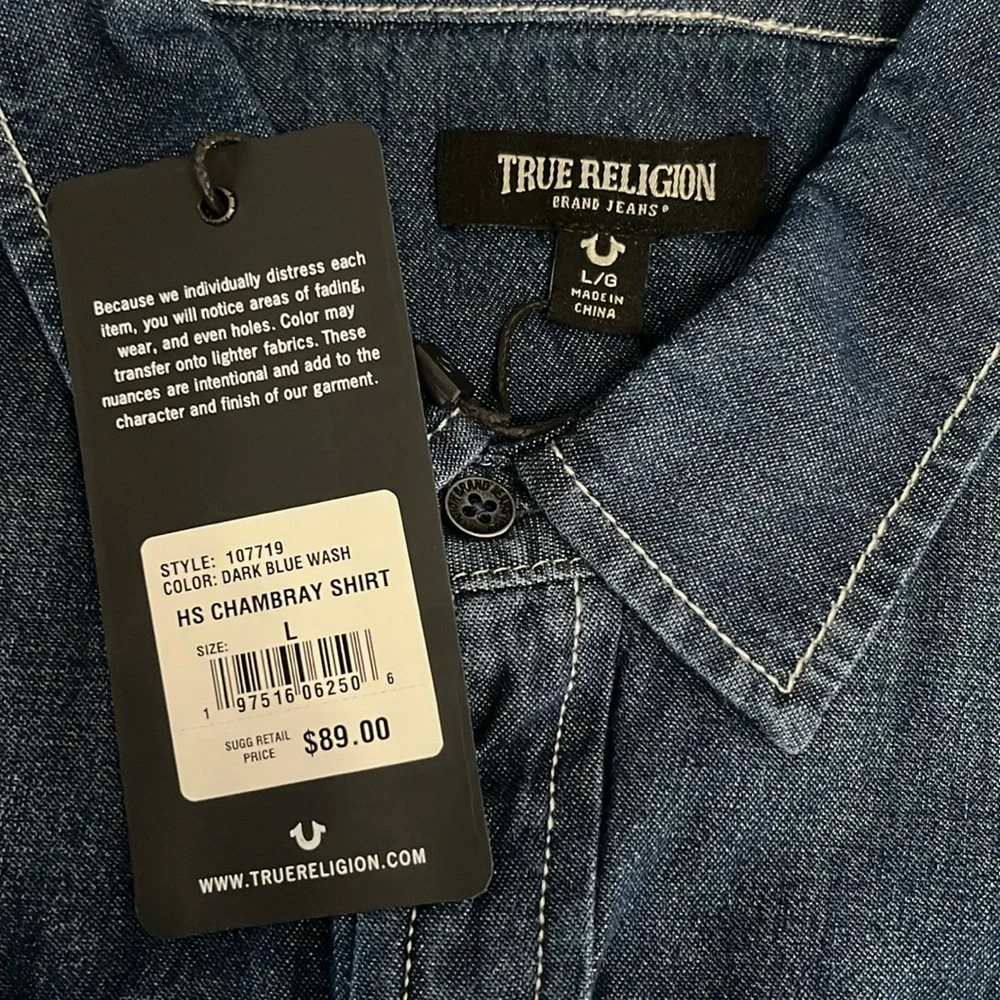True Religion Denim Button Down Shirt-NWT